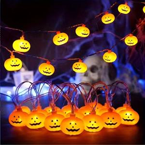 할로윈 호박 문자열 DIY 조명 3m 20LED 3D 귀여운 트릭 간식 랜턴 공포 할로윈 데이 배터리 구동 파티 장식