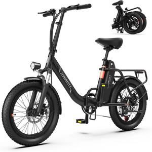 뜨거운. 접이식 전기 자전거, 성인용 최대 1000W 전기 자전거, 최고 속도 25Mph, 45마일 주행 가능, 20인치 스텝스루 팻 타이어 전기 자전거