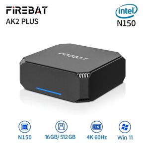 새로운! FIREBAT AK2 PLUS 미니PC 인텔 N150 N100 듀얼 밴드 WiFi5 BT4.2 16GB 512GB 데스크탑 게이밍 컴퓨터 미니 PC 게이머