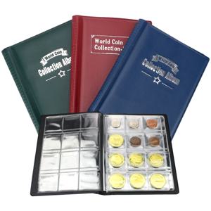NICEYARD 120/60 포켓 인공 PU 가죽 동전 컬렉션 앨범 도서 수집 돈 주최자 보관 가방 PVC 필름