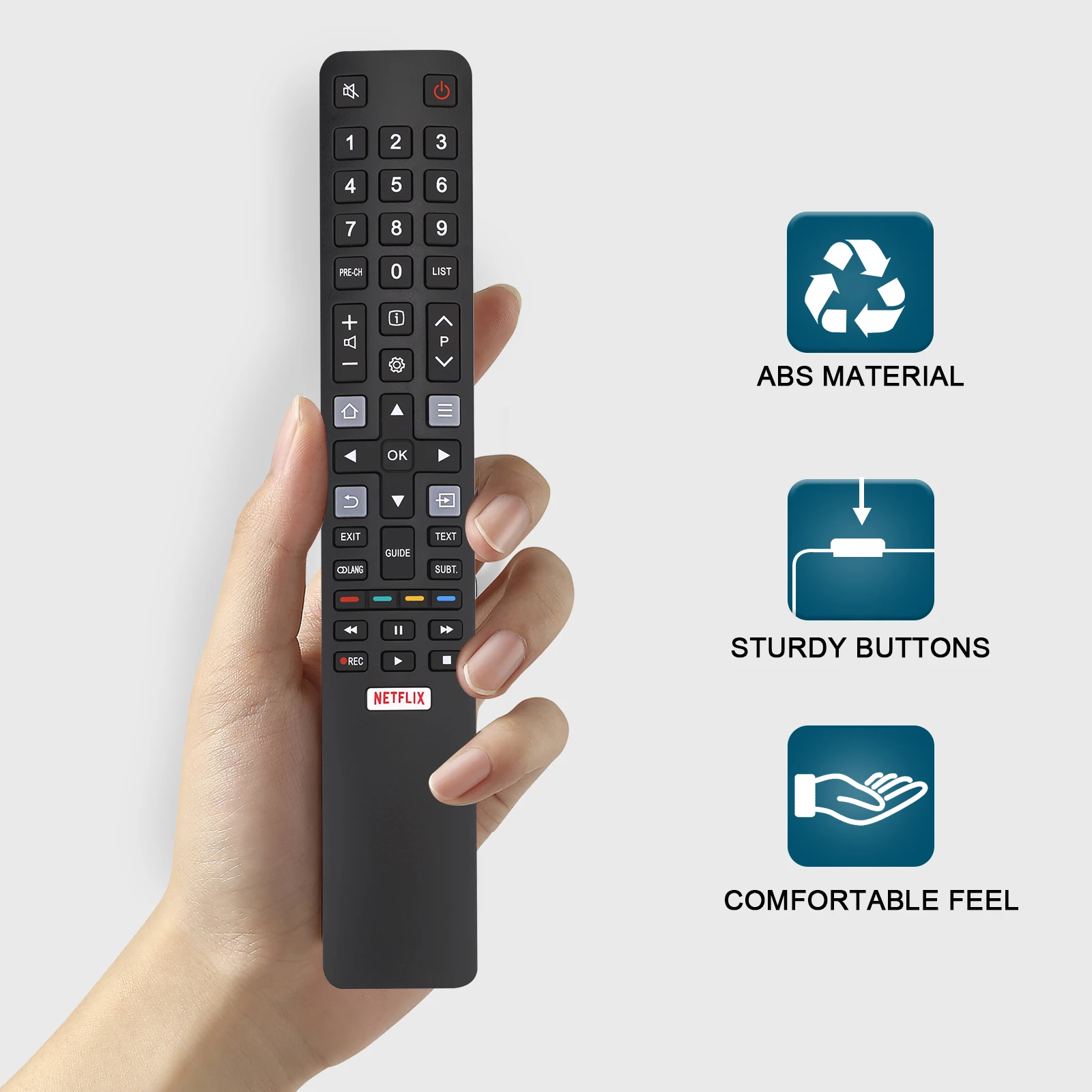 스마트 TV Tcl 4K Uhd Lcd/Led 스마트 TV U43P6046/U55C7006/U49P6046/U65P6046용 교체 리모컨 Rc802N