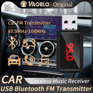 자동차 블루투스 5.3 FM 송신기 핸즈프리 통화 미니 USB 전원 차량용 키트 자동차 FM 라디오 용 스테레오 무선 오디오 수신기 어댑터