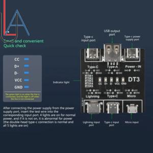 LUA DT3 보드 데이터 USB C 커넥터 케이블 Ios Android Type-c 마이크로 테스터 Sd 회로 진단용 Off Led 도구의 짧은 감지