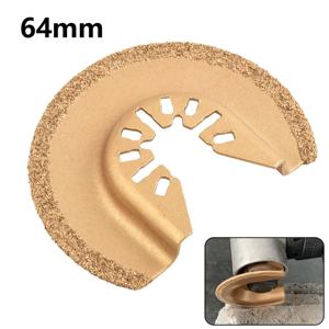 퀵 체인지 진동 멀티 도구 톱 블레이드 64mm 반원형 다이아몬드 커팅 디스크 전동 공구용 멀티 도구