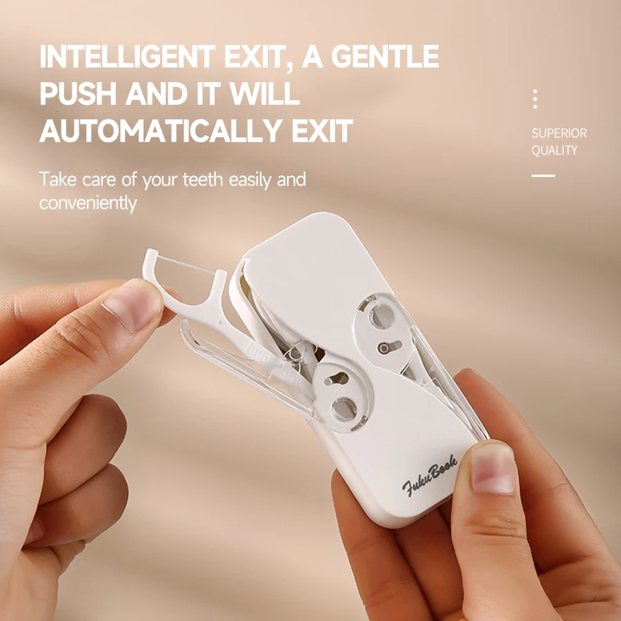 치실 스틱 보관 디스펜서 치아 청소 도구 용 스레드 홀더가있는 Protable 이쑤시개 작은 Hilo 보관함