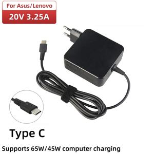 65W 20V 3.25A 타입-C 45W USB C 휴대폰 PD 노트북 플러그 충전기 전원 AC 어댑터 (맥북, 아수스 젠크북, 레노버, 델, HP, 소니, 샤오미용)
