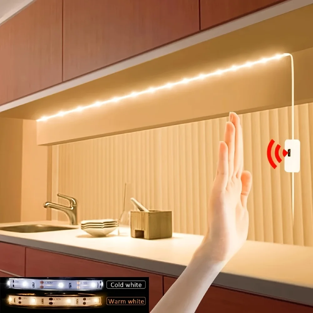 USB LED 스트립 조명 스마트 조광기 핸드 스캔 센서, 스위치 켜기/끄기 제어 백라이트 테이프, TV 램프 테이프, 침실 홈 장식, DC 5V