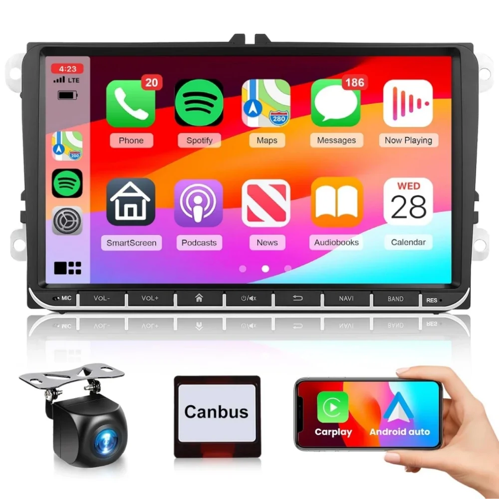 폭스 바겐 폭스 바겐 좌석 용 9 인치 Skoda 골프 MK5 EOS 안드로이드 차량용 스테레오 라디오 Apple CarPlay 안드로이드 자동 GPS 네비게이션 헤드 유닛