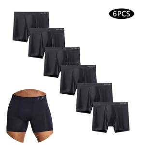 6pcs 새로운 남자 속옷 섹시한 솔리드 컬러 남자 팬티 세트 고품질 망 복서 속옷 브랜드 폴리 에스터 남성 트렁크 반바지