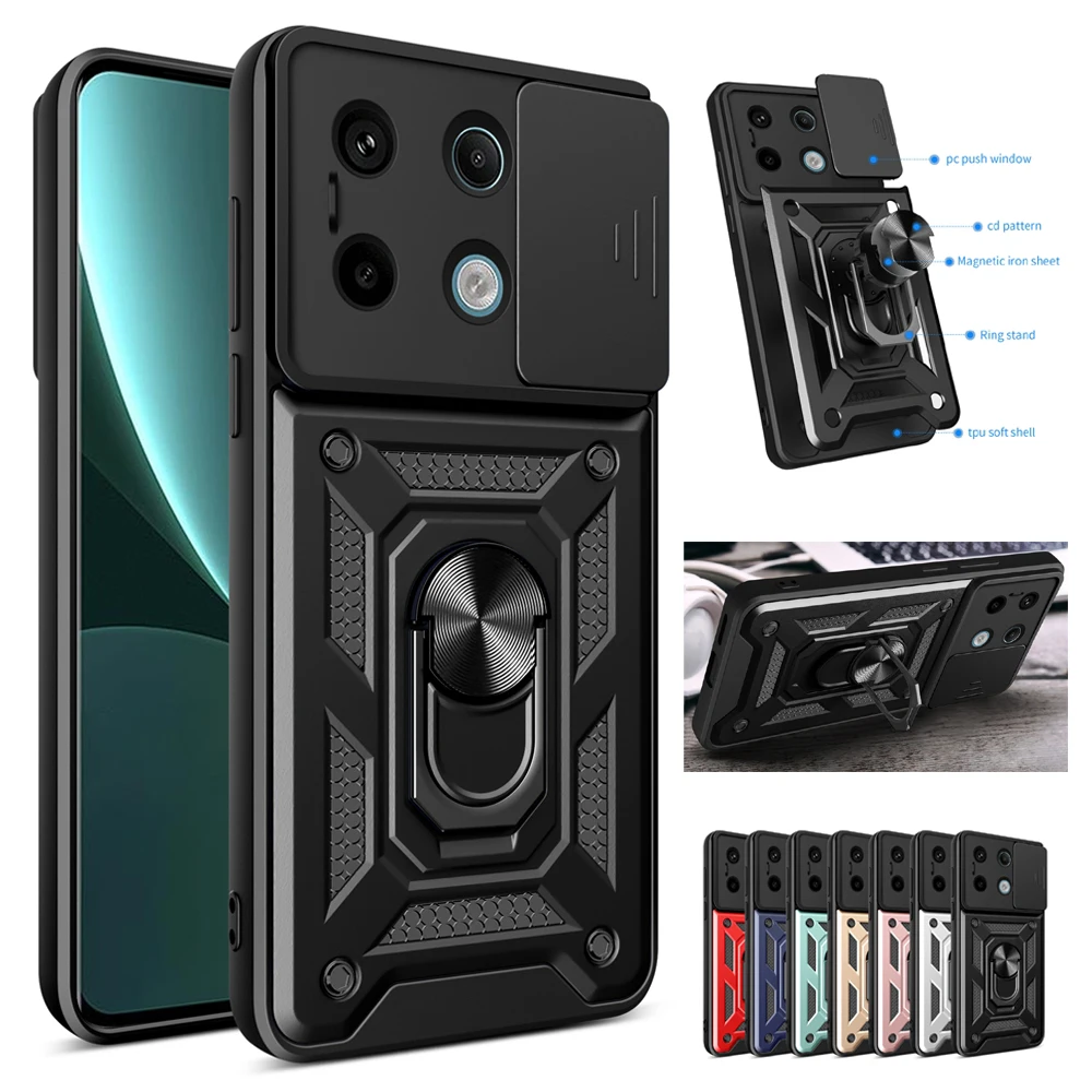 레드미 노트 14 13 12 11 10 9 Pro Plus 11s 12s 4G 5G용 슬라이드 카메라 렌즈 보호 링 케이스, 밀리터리 등급 범퍼 아머 커버