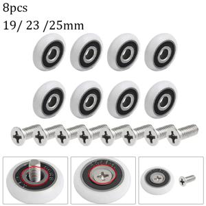 욕실 캐비닛 롤러 휠 교체, 샤워 문짝 롤러 러너 휠, 나사 포함, 19mm, 23mm, 25mm 직경, 욕실 액세서리, 8 개