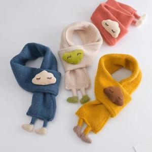 귀여운 구름 아기 스카프 3D 인형 어린이 니트 Neckerchief 1-5year 소년 소녀 어린이 크로스 스카프 겨울 따뜻한 모직 목 커버