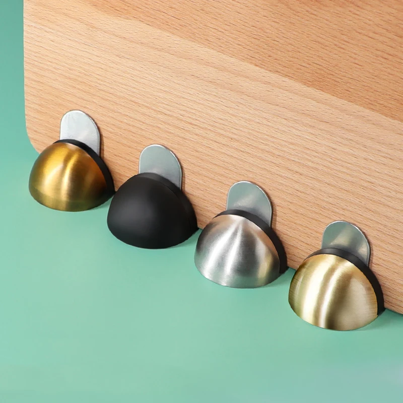 스테인리스 스틸 자석 도어 흡착식 무충격 도어 고무 반원형 충돌 방지 비자성 도어 스토퍼 도어 스톱