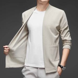남성용 용수철 가을 카디건, 트렌디 니트웨어, 캐주얼 루즈 얇은 숄 재킷, 겉옷용