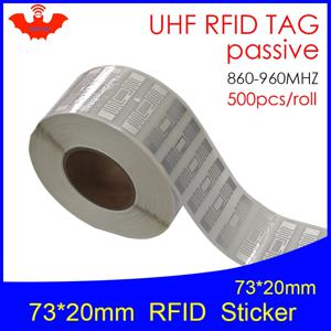 RFID 태그 UHF 스티커, NXP U8 73x20mm, EPC6C 습식 인레이, 915 mhz868 mhz, 500 개, 장거리 접착식 수동 RFID 라벨, 무료 배송