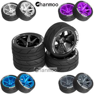 1/10 RC 레이싱 휠 타이어 금속 휠 림 Hub12mm Hex for 1:10 RC On Road Car Tamiya TT01 TT02 XV01 XV02 PTG-2 HSP HPI Kyosho