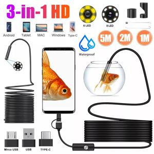 안드로이드 PC 용 8 LED 1/2/3.5/5/10M 방수 검사 내시경이있는 480P/720P 내시경 카메라 HD USB 내시경