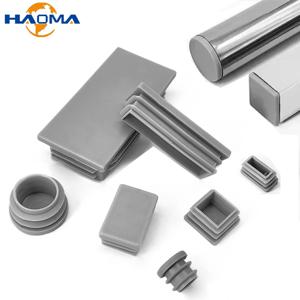 1-20Pcs 회색 라운드/사각형 플라스틱 블랭킹 엔드 캡 스틸 튜브 파이프 삽입 플러그 가구 의자 다리 마개 먼지 커버