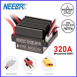 NEEBRC 320A 방수 브러시 속도 컨트롤러 5V/2A BEC 60A ESC 2-3S 정방향 + 브레이크 + 1/10 RC 자동차 보트 모델 모터 용 후퇴