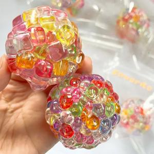 Squishy Balls 아이스 비즈 스트레스 릴리프 장난감 어린이를위한 슈퍼 소프트 감각 Fidget 장난감 성인 불안 휴식 짜기 선물