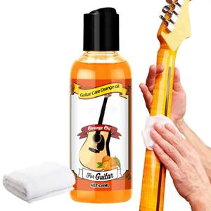 프렛보드 컨디셔너 기타 케어 오일 클리너 폴란드어 키트 120ml 폴리싱 오일 휴대용 기타 케어 오렌지 오일 청소 천 포함