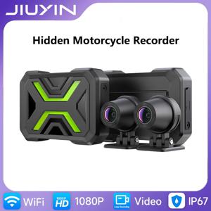 JIUYIN 오토바이 듀얼 1080P DVR 방수 액션 카메라 레코더 전면 및 후면보기 오토바이 대시 캠 WiFi 스마트 연결