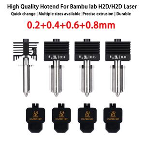 새로운 고품질 H2D H2S H2C 핫엔드 키트(0.2/0.4/0.6/0.8mm 경화강 노즐 포함) - Bambu H2D 부품용 핫엔드 키트 교체품