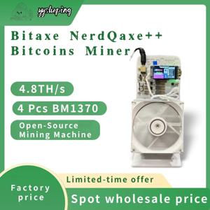 Bitaxe NerdQaxe++ 4.8TH/s 비트코인 ​​채굴기(4개의 BM1370 Asic 칩 포함) 솔로 BTC 채굴기 68W 2.4G WiFi 오픈 소스