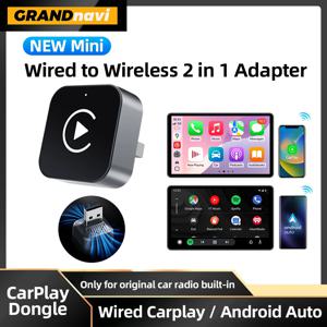 2025 신형 2IN1 무선 CarPlay 안드로이드 오토 USB 어댑터 동글 스마트 미니 박스 플러그 앤 플레이 (폭스바겐, 도요타, 닛산, 혼다, 포드, 벤츠, 기아용)