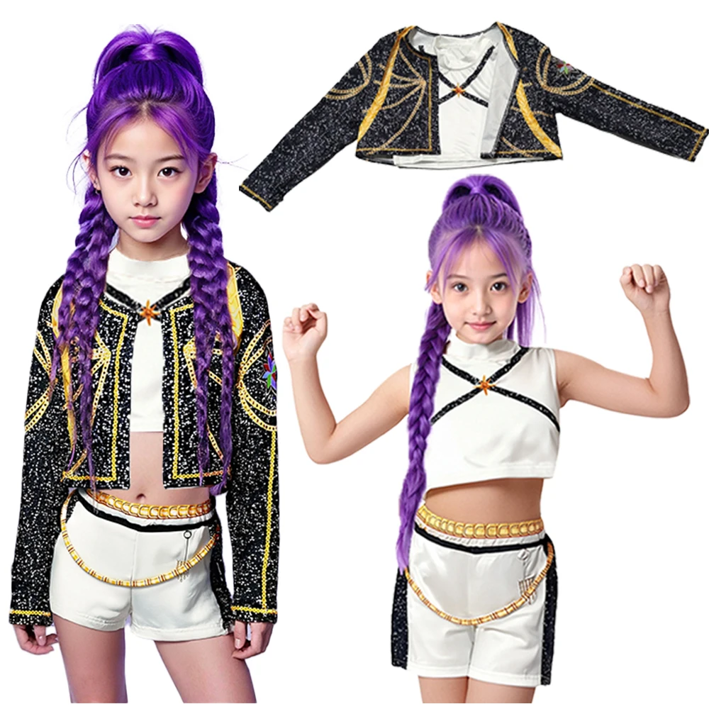 3Pcs 어린이 소녀 루미 코스프레 의상 아이돌 스타 Kpop 그룹 롤 플레잉 옷 애니메이션 무대 공연 의상 할로윈 세트