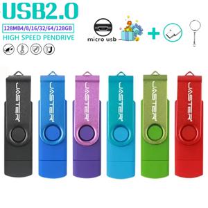 JASTER OTG USB 플래시 드라이브 128GB 메탈 펜 드라이브 8GB 16GB 32GB 64GB 128GB, 펜드라이브 이중 사용 마이크로 USB 메모리 스틱