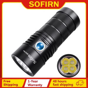 SOFIRN SP36 Pro 4*SST40 전구 EDC 강력한 Anduril 2.0 8000lm 랜턴 3*18650 5V/3A USB C 충전식 손전등 축광기5000k-6500k 450m 범위 IPX8 방수 후레쉬 충전식 토치 LED 작업등