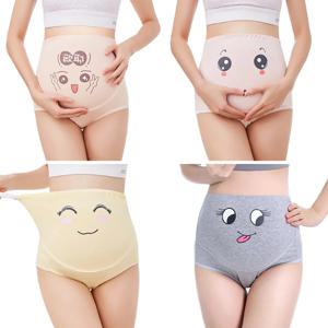 코튼 임신 조정 가능한 친밀한 출산 팬티 붕대 배꼽 만화 솔리드 컬러 의류 임신 여성 속옷