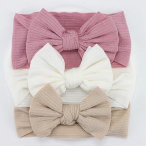 3 개/몫 니트 아기 머리띠 활 신생아 탄성 부드러운 나일론 머리띠 아기 소녀 Turban 유아 헤어 액세서리 어린이 모자를 쓰고 있죠