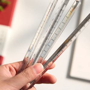 15cm /20 Cm 간단한 투명 삼각형 직선 눈금자 Kawaii 도구 편지지 만화 그리기 선물 사무실 학교 측정