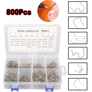 800/600/100PCS 핫 스테이플 플라스틱 용접 네일 용접 네일 프리 컷 웨이브 스테이플 범퍼 수리 자동 플라스틱 수리 0.6/0.8mm