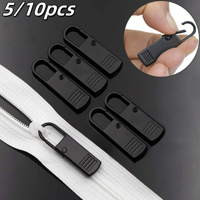 5/10PC 지퍼 슬라이더 풀러 인스턴트 지퍼 수리 키트 교체 깨진 버클 여행 가방 가방 지퍼 헤드 DIY 바느질 공예