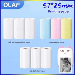 Olaf 57MM 미니 프린터 감열지 HD 다채로운 스티커 라벨 무선 블루투스 사진 무 잉크 프린터 용 자체 접착 용지