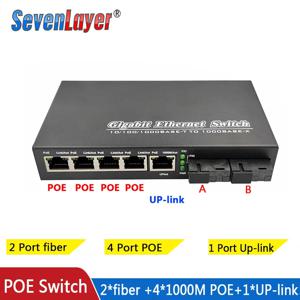 POE 스위치 기가비트 이더넷 스위치 미디어 컨버터 광섬유 업링크 포트 10/100/1000M 65W 52V1.25A