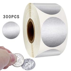 300PCS/롤 폭발성 롤 포장 스크래치 실버 스티커 라벨