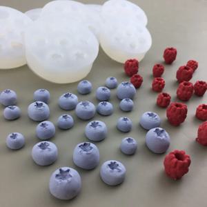 3D 시뮬레이션 과일 촛불 실리콘 금형 블루 베리 라즈베리 모양의 퐁당 금형 DIY 초콜릿 베이킹 금형 케이크 장식 도구