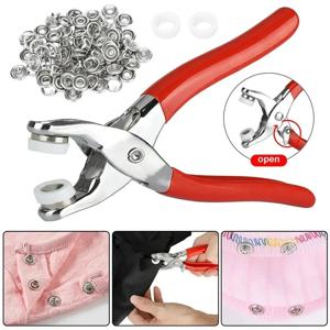 400pcs 9.5mm 프롱 링 핸드 프레스 플라이어와 금속 스냅 버튼 리벳 버클 클로에 대한 DIY 바느질 도구 키트