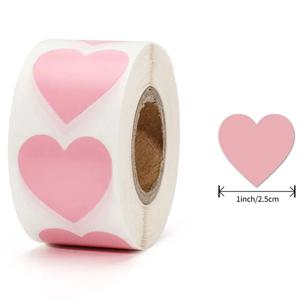 500Pcs/Roll DlY 쓰기 핑크 하트 스티커 2.5cm/1.0in DlY 장식 노트북 PC 패드 냉장고 선물 인감 라벨에 적합