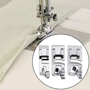 3mm, 4mm 6mm 재봉틀 싱어, 브라더, 베이비락, 유로프로, 자노메용 좁은 롤드 헴 프레서 풋 세트