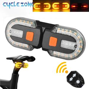 자전거 방향 지시등 후면 조명 LED 자전거 테일 램프 USB 충전식 MTB 자전거 무선 원격 미등 사이클링 액세서리