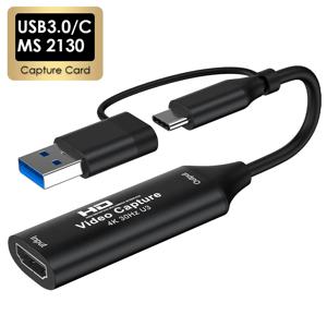 MS2130 칩 유형 C USB3.0/2.0 캡처 카드 4K HDMI 호환 비디오 그래버 1080P 게임 녹화 PS4 Xbox 용 라이브 스트리밍
