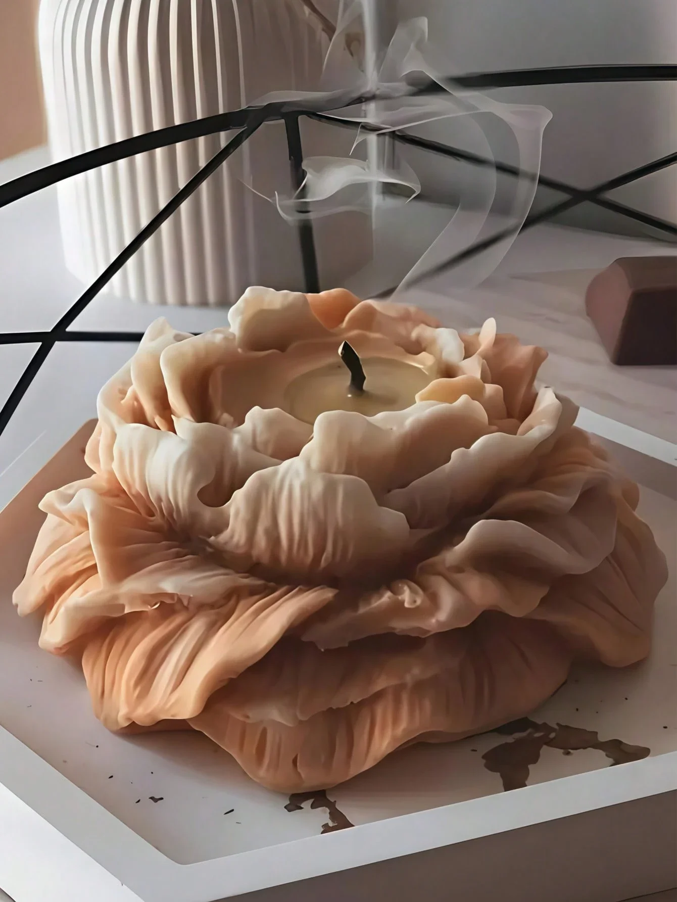 3 크기 모란 양초 실리콘 몰드, 양초, 비누, 석고, 수지, DIY 공예 향기로운 양초를 만들기에 적합한 실리콘 몰드