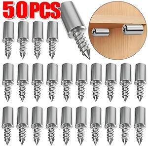 50/10PCS 셀프 태핑 나사 레이어 플레이트 홀더 옷장 섹텀 브래킷 미끄럼 방지 슬리브가있는 고정 나사 선반 지지대 페그