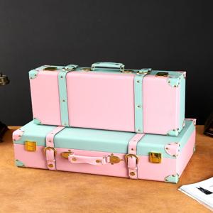 컬러 블로킹 보관함, 빈티지 가죽 슈트케이스, 쇼케이스 전시 소품 보관함, 맞춤형 장식 사진 장식