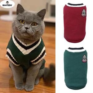 애완 동물 고양이 솔리드 의상 작은 개를위한 가을 겨울 크리스마스 스웨터 새끼 고양이 풀오버 강아지 조끼 옷 키티 자켓 의상